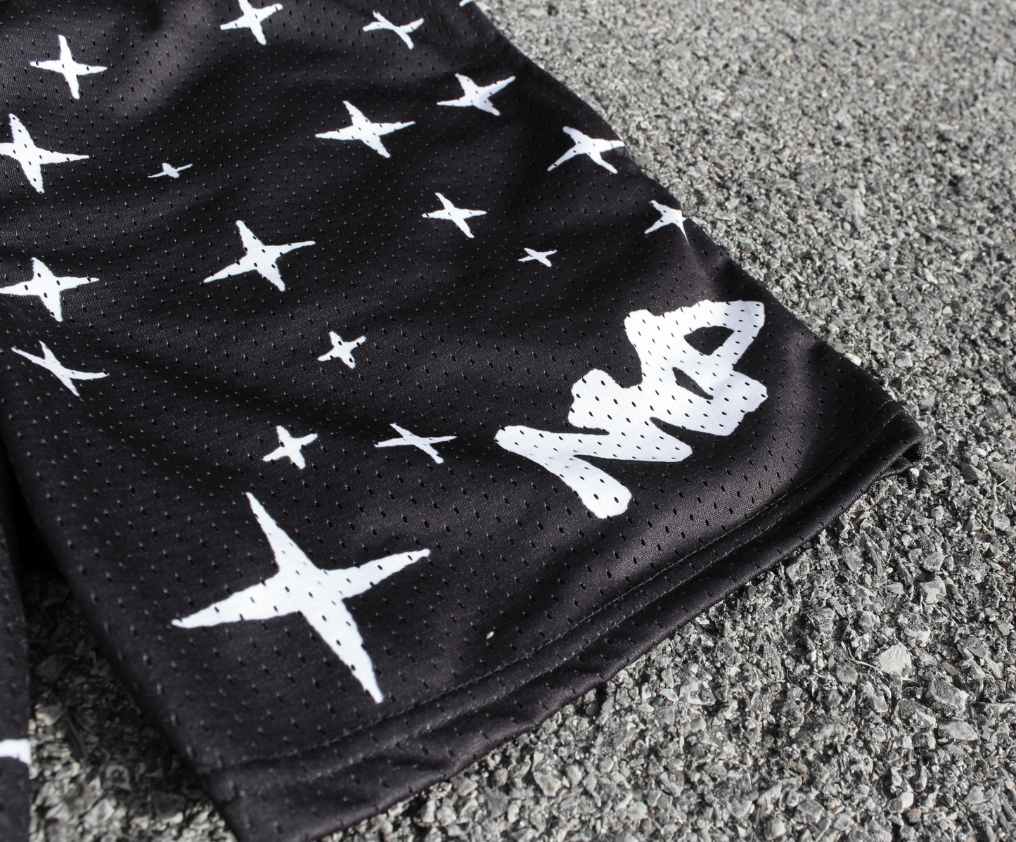 Black Starry Mesh Shorts