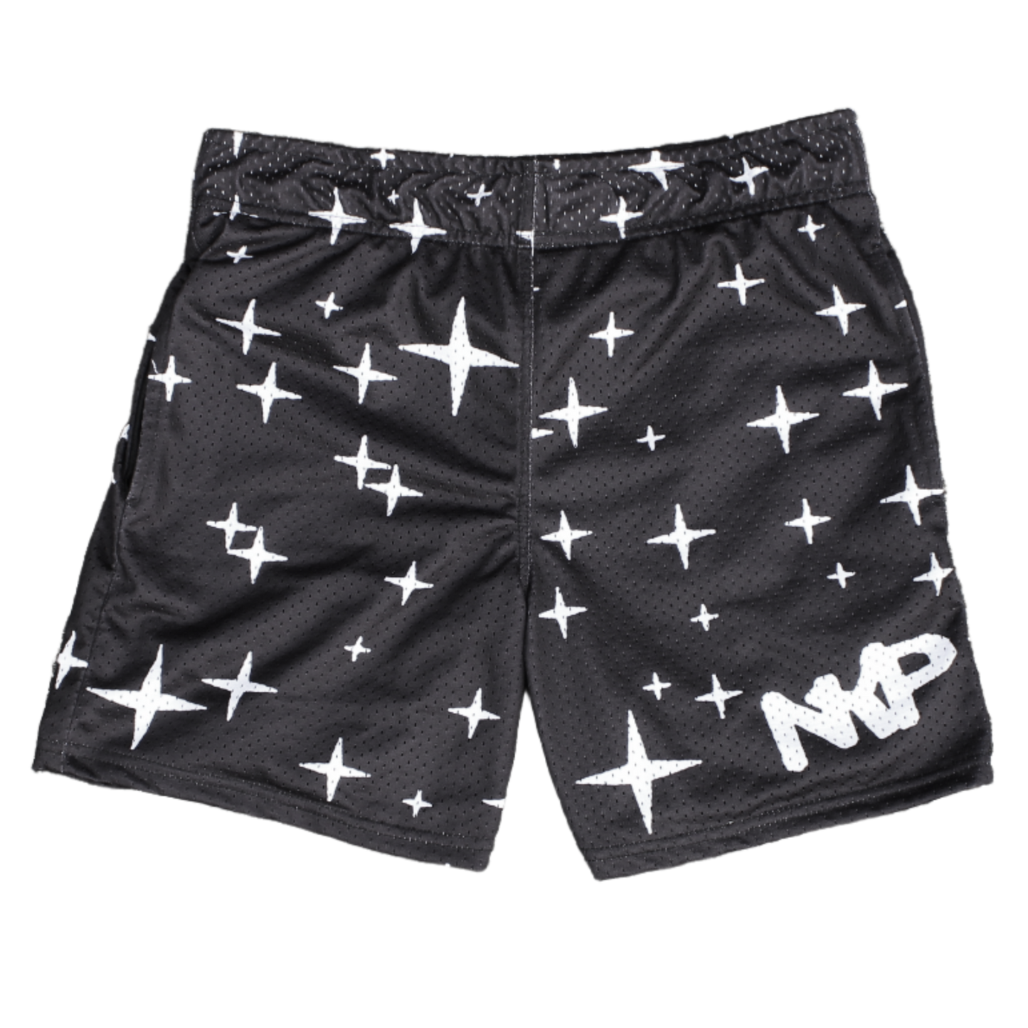 Black Starry Mesh Shorts