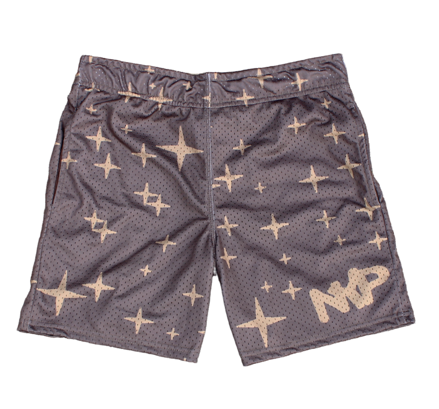 Brown Starry Mesh Shorts